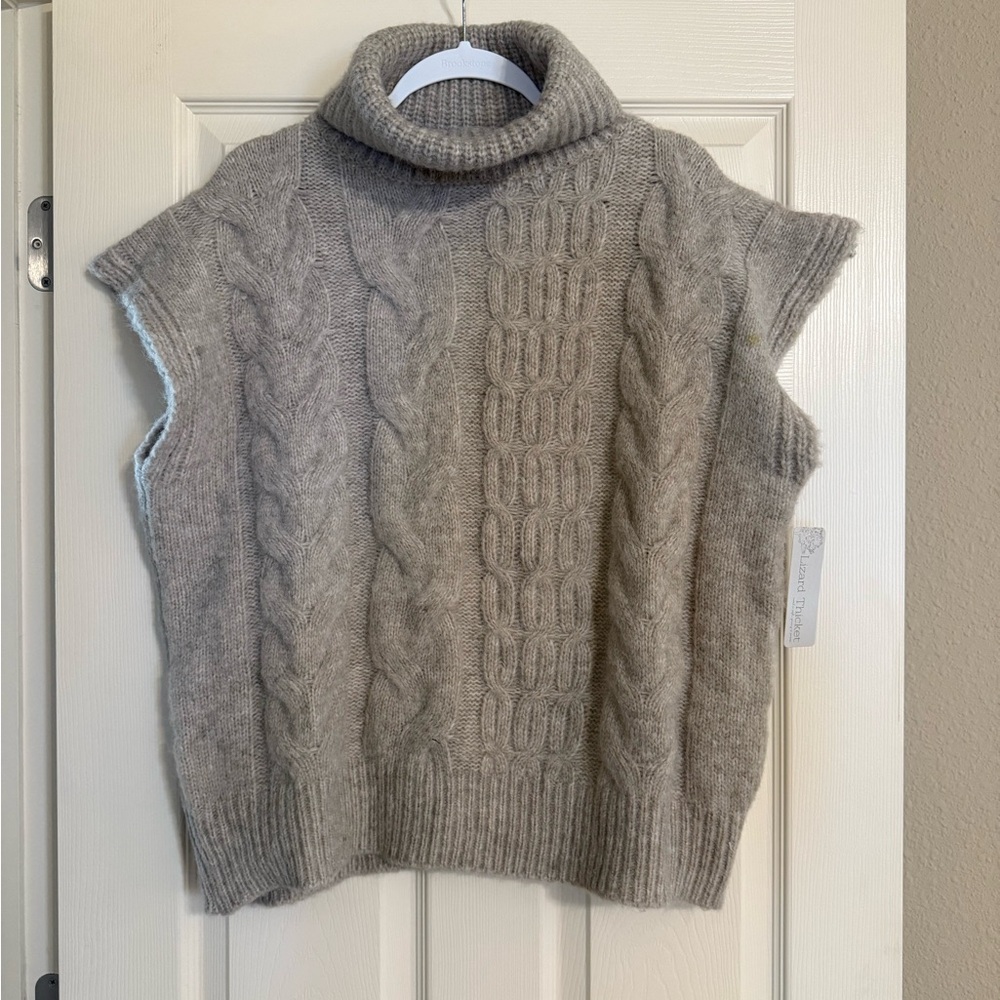 Lizard Thicket Oatmeal Turtleneck Tank Top Sweater